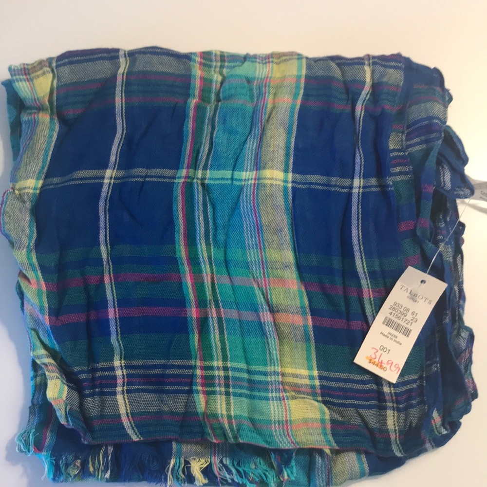 Talbots Plaid Lightweight Scarf